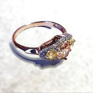 Rose gold CZ stones S925 size 6 ring